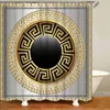 Duschgardiner geometriska grekiska nyckel slingrande mandala mönster duschgardin och mattas uppsättning abstrakt geometriska badrumsmattor mattor toalettdekor matta 230919