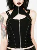 Tanks Femmes Camis AltGoth Dark Gothic Vintage Bandage Gilet Femmes Harajuku Punk Grunge Halter Corset Emo Alternative Streetwear Rave Outfit 230919