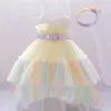 Abiti da ragazza per bambini 1 anno abito da principessa per bambini matrimonio nato compleanno soffici vestiti in tulle abiti per costume infantile da 12 mesi