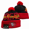 San Francisco Beanies Cap SF Wool Warm Sport Knit Hat Hockey North American Team Striped Sideline USA College Cuffed Pom Hats Men Women A1