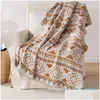Blankets Plaid Tassel Knitted Bohemian Soft Tapestry Geometric Nap Blanket Vintage Home Decor Sofa