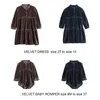 Girl Dresses AP Teenager Girls Autumn Velour Dress Baby Kids Velvet Romper 2024 Children Clothes Long Sleeve #7702