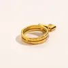 Pierścień Ring Lock Jewelry Crystal Silver 18K Gold Plate Never Fade Band Pierścienie Biżuteria Klasyczne akcesoria premium Ekskluzywne z wytłoczonym znaczkiem