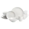 Disposable Dinnerware Simply White Coupe 16-Piece Ceramic Dinnerware Set 230920