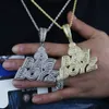 Iced out volledige diamanten hanger BAG BOYZ Letterhanger kan worden gemonteerd met Cubaanse ketting van 15 mm