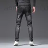 Herr jeans designer lvjia vår/sommar nya jeans herrkläder europeiska elastiska smala passformar liten rak ärm säsongsbetonade denim byxor e17j