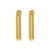 Boucles d'oreilles pendantes de luxe pour femmes, longues pampilles, couleur or, chaîne géométrique, goutte, déclaration, bijoux, accessoires, cadeau, 2023