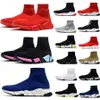 Chaussures décontractées Designers Vitesses Chaussures Casual Plate-forme Sneaker Hommes Femmes Tripler Paris Chaussettes Bottes Noir Blanc Bleu Lumière Ruby Graffiti Vintage Marque De Luxe Oreo