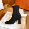 Stivaletti da donna da uomo Stivali Martin Stivaletti invernali in tessuto elasticizzato caldo Scarpe casual da donna con tacco a fiore stampato