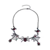 Collier d'araignée d'halloween personnalisé, chaîne de collier en toile d'araignée noire exagérée