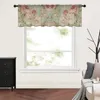 Curtain Peony Flower Vintage Tulle Kitchen Small Window Valance Sheer Short Bedroom Living Room Home Decor Voile Drapes