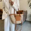 Evening Bags 2022 Summer Grass Beach Basket Bag Women's Big Latan Shoulder Bag High Capacity Women's Handbagcatlin_fashion_bags