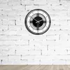 Horloges murales Noir Blanc Décor Élégant Mute Horloge Créative Ronde Vintage En Bois Acrylique