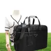 2021 MEN039S Black Nylon Designer Portfölj högkvalitativ bärbar väska stor kapacitet Retro Fashion Office Handbag3303296