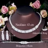 Bröllop smycken set cwwzircons 4st glänsande arabiska kubiska zirkoniume runda halsband brudparti bär lyxklänning tillbehör T696 230920