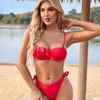 Maillots de bain pour femmes 2023 Sexy Bikini Vacances Maillot de bain Sling Split Strap Dos nu Volant Petit Frais
