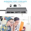 10 in 1 USB Type C Hub Docking Stations Type-C To HDTV 4K VGA Adapter RJ45 8 in 1 Lan Ethernet SD TF USB-C 3.0 Typec 3.5mm Jack Audio Video for MacBook Pro OTG