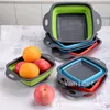 Multifunctionele opvouwbare siliconen vergiet Fruit Groente Wasmand met handvat Opvouwbare filtermanden Keukengereedschap Reinigingsbak T9I002457