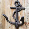 8 Pieces Rustic Cast Iron Anchor Hook Wall Hanger Decor Nautical Towel Coat Holder Nautical Ocean Beach Cottage Door Vintage Brown264n