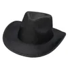 Frosted Top Hat Western Cowboy Hat Roll Brim Cowgirl Fedora Hat Party Feel Cap Artistic Temperament Hat For Women Men