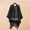 KASKA KAPE KVINNS KASSMERE Känsla Shawl Lady Double-Sided Winter Cape Spring Autumn Retro Cardigan Full Mönster Kappa mjuk stor filt L230920