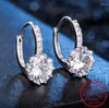 Dingle örhängen Moissanite EF Color VVS1 Totalt 2.0CT 925 Silver Drop Earring 18K Gold Plated Diamond Test Passed SMEE sacke Woman Girch Gift