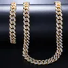 Gold Silver Color Micro Paled 8mm CZ Miami Cuban Chains Halsband Armband Hiphop Mens Iced CZ Fashion Jewelry Gift294R