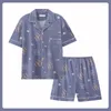 Mannen Nachtkleding Zomer Heren Pyjama Pyjama Set Nachtkleding Grote L 5XL 6XL Shirts Shorts Pyjama Homewear
