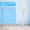 Shinic Ventilatore a pedale oscillante da 16" a 3 velocità con base pieghevole, altezza e inclinazione regolabili, SP17-16AWT, Bianco