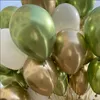 Decoração de festa 40 pcs 10 polegadas abacate verde pele cor látex balões bebê chuveiro casamento metálico ouro globos suprimentos de aniversário 230920