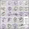 Paramètres de bijoux Nouveau DIY Perle Bague Mode 925 Sier Zircon Pour Femmes Taille Réglable Cadeau De Noël 25 Drop Livraison Dhgarden Otpqg