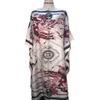 패션 인쇄 여름 섹시한 실크 카프탄 드레스 보호 긴 드레스 전장 휴가 여성 해변 카프탄 아프리카 드레스 320E