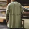 남자 트렌치 코트 Maden 캐주얼 Balmacaan 트렌치 코트 남자 Amekaji Loose Army Green Windbreaker Heavyweight Twill Long Jackets Vintage Overcoats J230920