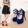 Dress Shoes Big Size 35-46 Women's Flock High Heels Women Pumps Pointed Toe Classic Red Ladies Wedding Office Black