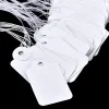 SF 100 stks/partij blanco Witte Prijskaartjes papier Markering Tags Sieraden Kleding Prijs Etiketten producten Display Tags met Hangende String 1.2*2.5 cm LL