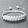 Strand 6mm Bracelet en pierre naturelle Lucky Rope tressé noir lave Malachite Onyx perles chaîne Bracelets bracelets charme Wrap Yoga bijoux