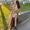 Women's Trench Coats Streetwear Loose Coat Midi Length Fashion Korean Elegant Khaki Black Windbreaker Casual Double Breasted Tops 230920