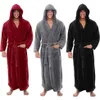 Bathrobe Men's Winter Plush Sleepwear Lengthened Shawl Bathrobe Home Clothes Long Sleeved Robe Coat Men 2020 Peignoir Homme258R