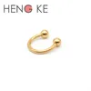 Rose Gold Horseshoes Ring Labret Lip Rings With Ball Circular Barbell Nose Hoops Septum Piercing 316L Stainless Steel Earrings269m