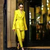 Women Dwuczęściowe spodnie Kombinezon Twopece Suit Slim Solid Color Przystosowanie jedna klamra elegancka moda dama blezer
