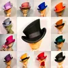 Trapper Hats Leather Hat With Asymmetric Top Wool Women Män unisex Steam Punk Fashion Ribbon Mens Lumber Costume 230919