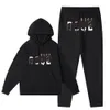 Sweats à capuche de haute qualité sport lettre décoration sweats à capuche hauts ensembles pantalons de sport jogger coton serviette broderie femmes polaire sweats à capuche