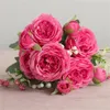 30 cm rosa rosa bouquet di seta peonia fiore artificiale 5 grande testa 4 piccolo germoglio sposa decorazione della casa di nozze artificiale GC2315