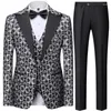 Men's Suits Wedding Dress 3-piece Set (Suit Coat Tank Top Pants) Business Fashion Slim Fit High Quality Designer Printed Suit