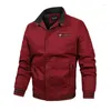 Vestes pour hommes printemps et automne veste solide col polo coupe-vent sport affaires décontracté hommes varsity