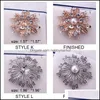 Ustawienia biżuterii DIY Pearl Brooch Brooch Rhinestone for Women Fashion Akcesoria 12 stylów Pinów świąteczne dostaw