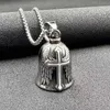 316L Stainless Steel Cast Vintage Bell Pendant Necklace High Polished Punk Motorcycle Angel Wings Nordic Viking Cross Ride Lucky Exorcism Mens Jewelry