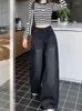 Kadınlar Kot kız Baggy Femenina Y2K Street Vintage Washed Eski kızarmış düz geniş bacaklı kot pantolon kadınlar için