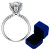 Bröllopsringar Anpassade namn Certifierade 5 karat diamantförlovningsring kvinnor 925 silverband au750 d färg vvs1 ruta 230920