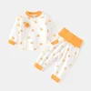 Set di abbigliamento 2 pezzi Neonate Pigiami di cotone Stampa Vita alta Manica lunga Top Pant Bambini Vestito Camicia da notte Bambino Indumenti da notte Vestiti per la casa